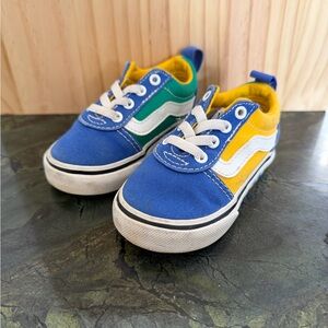 Vans Kids Sneakers in Blue, Green, and Yellow